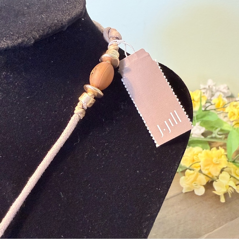 J. Jill Cream and Brown Beaded Tassel Necklace - Picture 4 of 5